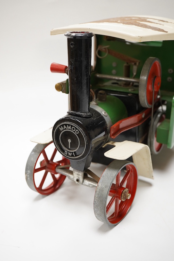 A Mamod Steam Wagon, live steam single cylinder pellet fuelled